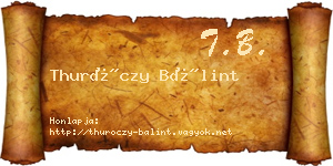Thuróczy Bálint névjegykártya